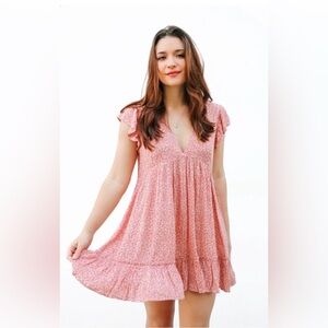 Flower Picking Terra Cotta Dress